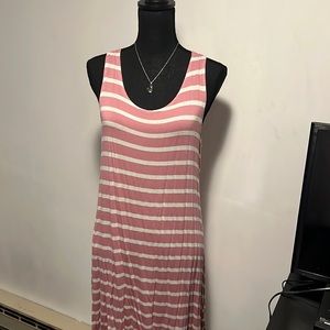 Pink and white dress